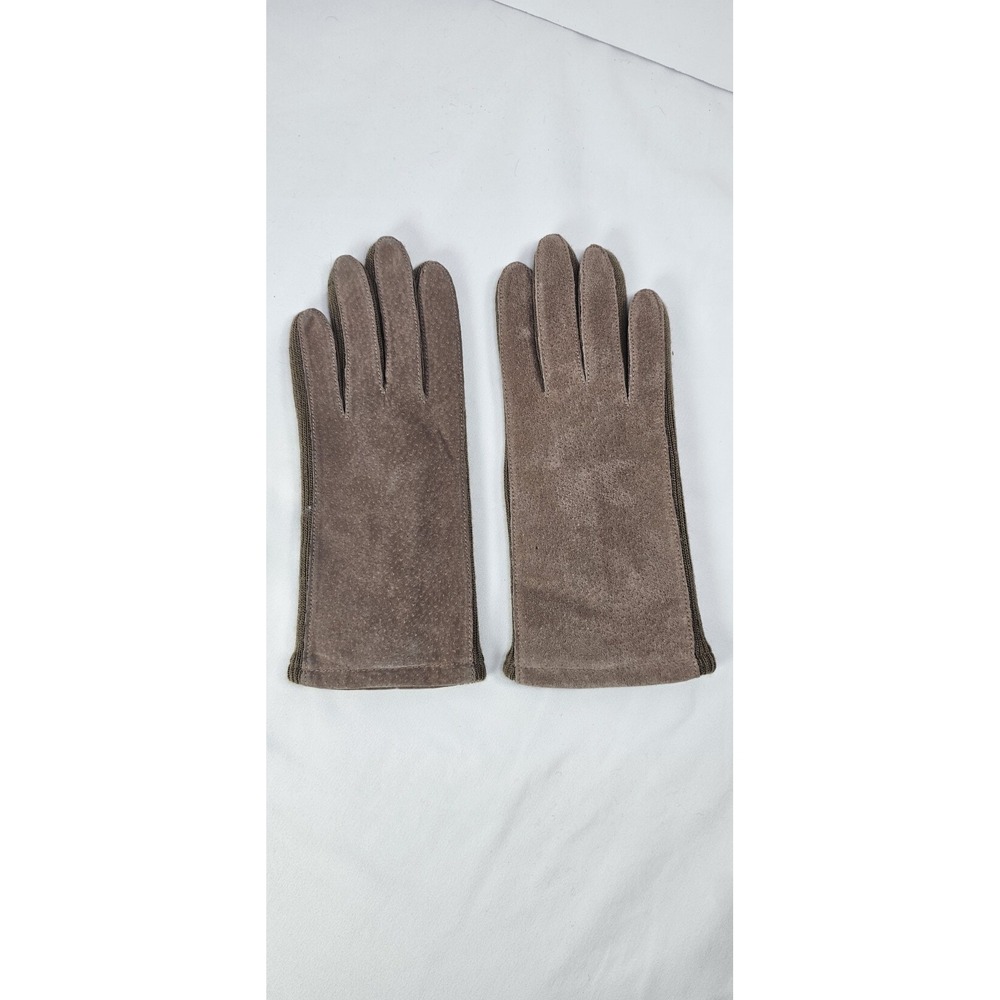 Vintage‎ Fownes Leather Suede Gloves Brown Thinsulate Lining Woman's Size S/M